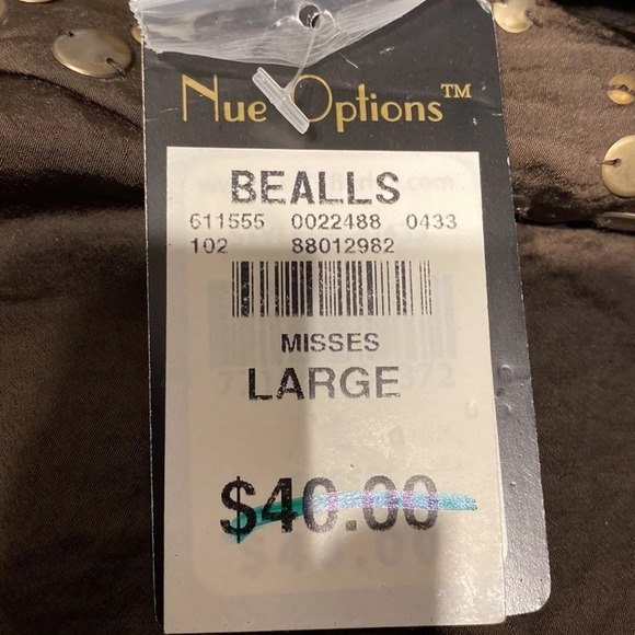 D womens Bue Options solid brown sleeveless regular size blouse L. NWT - Picture 5 of 5